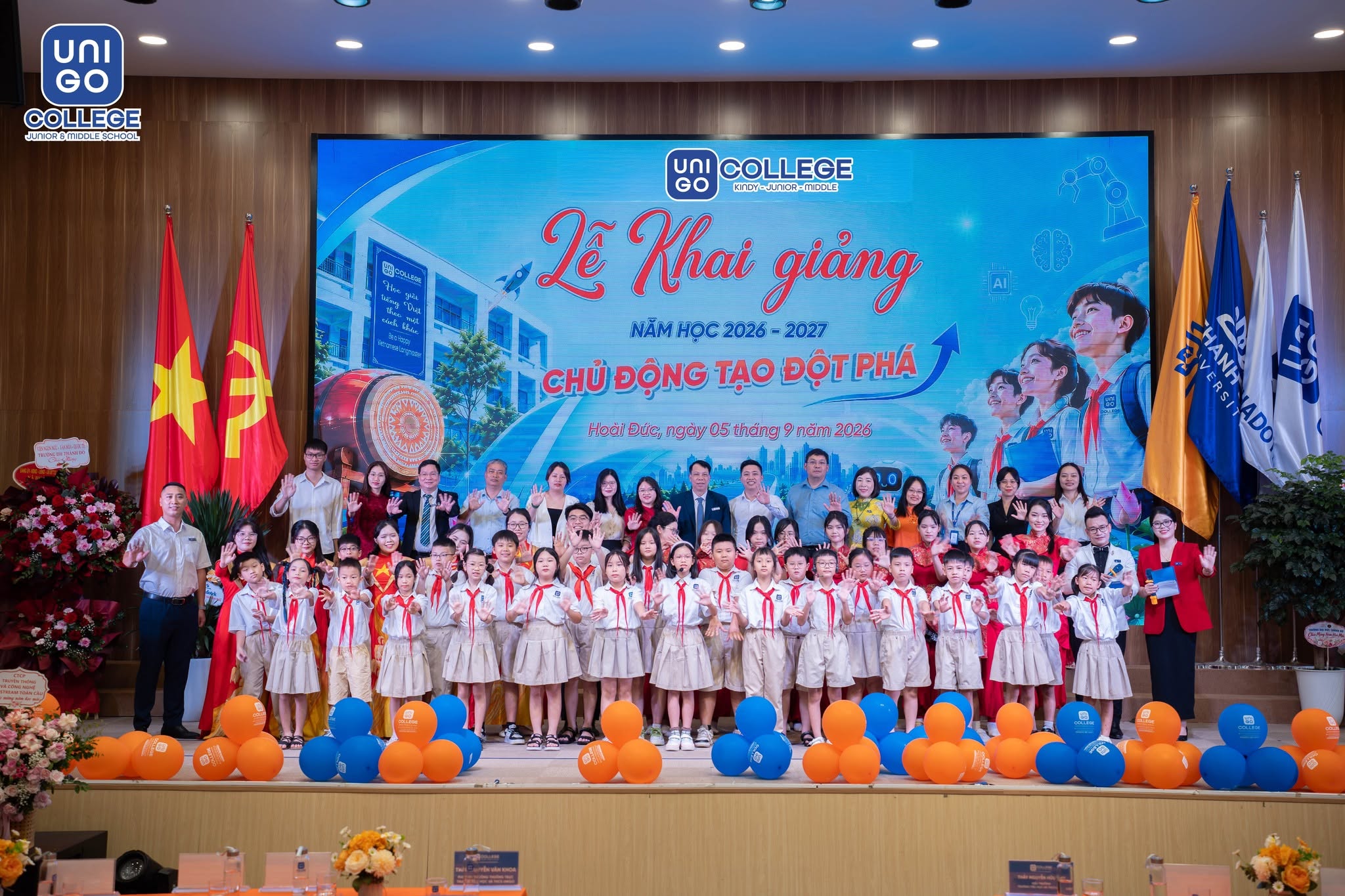 TRƯỜNG TIỂU HỌC VÀ THCS UNIGO HÒA NHỊP KHAI GIẢNG CÙNG GẦN 27 TRIỆU HỌC SINH, SINH VIÊN CẢ NƯỚC, CHÍNH THỨC BẮT ĐẦU NĂM HỌC MỚI 2026-2027